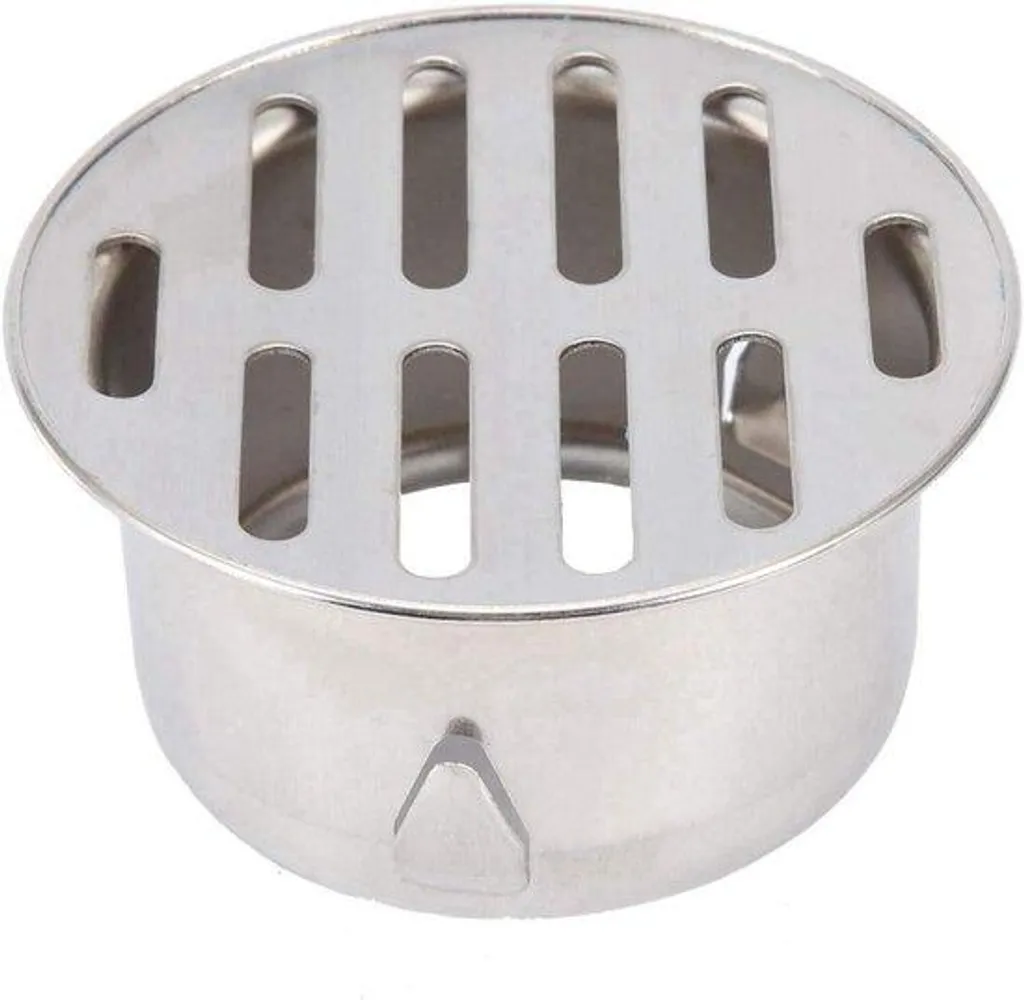 Siphon rond RVS pour balcon et terrasse, grand modèle plat anti-odeur