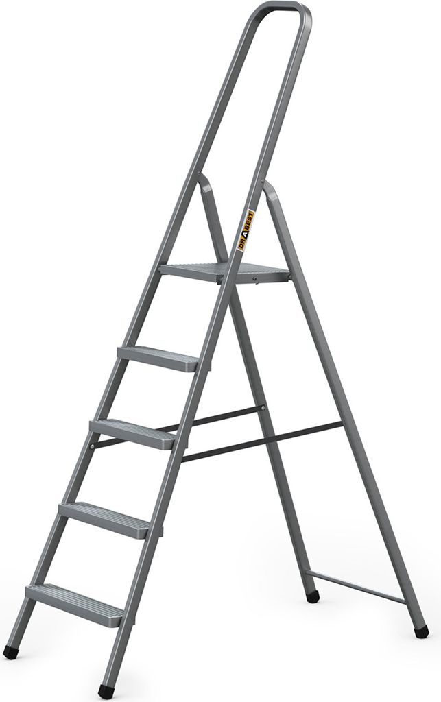 DRABEST | Drabina domowa - stalowa - 5 stopni - składany Zdjęcie produktu 