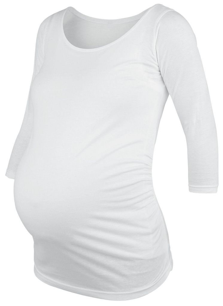 Umstandsmode Langarmshirt Damen Longsleeve weiß XL