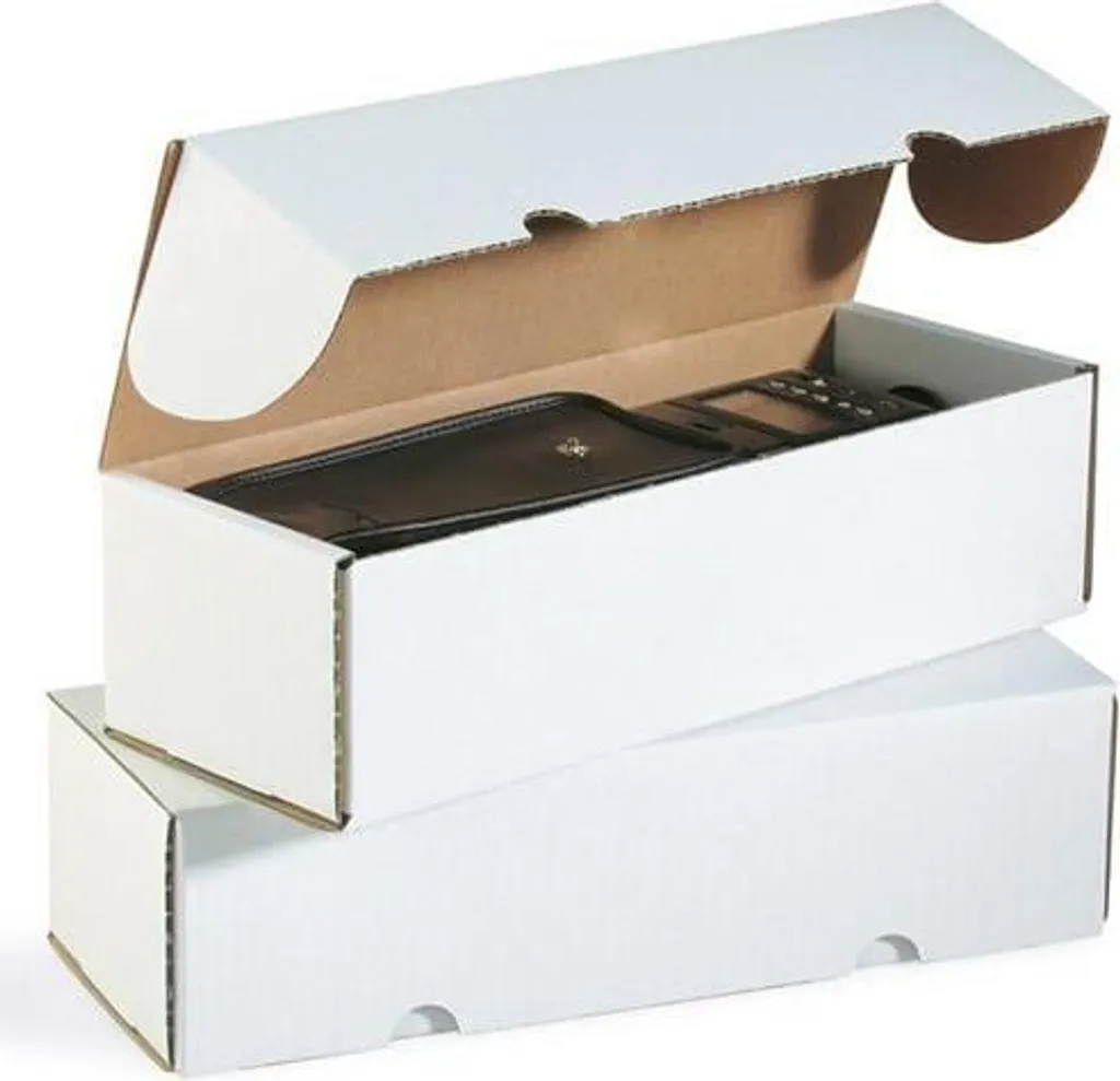 Boîte colis anti-écrasement 308x206x80mm carton blanc haute résistance