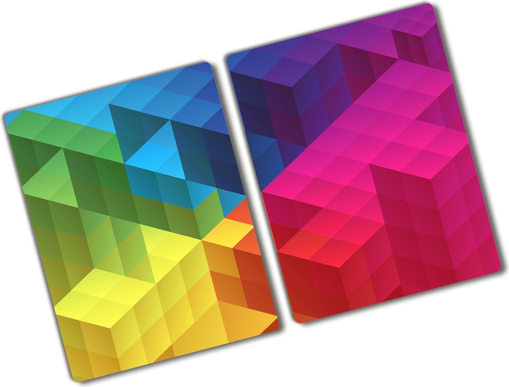 Tulup Glas Herdabdeckplatte - 2x40x52 cm - Glaskeramikkochfeld-Abdeckung Spritzschutz Glasabdeckplatte Kochplattenabdeckung und Schneidebrett - Zwe...