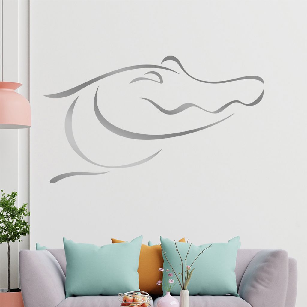 Krokodil Linien Wandtattoo in 6 Größen - Wandaufkleber Wall Sticker - Dekoration, Küche, Wohnzimmer, Schlafzimmer, Badezimmer