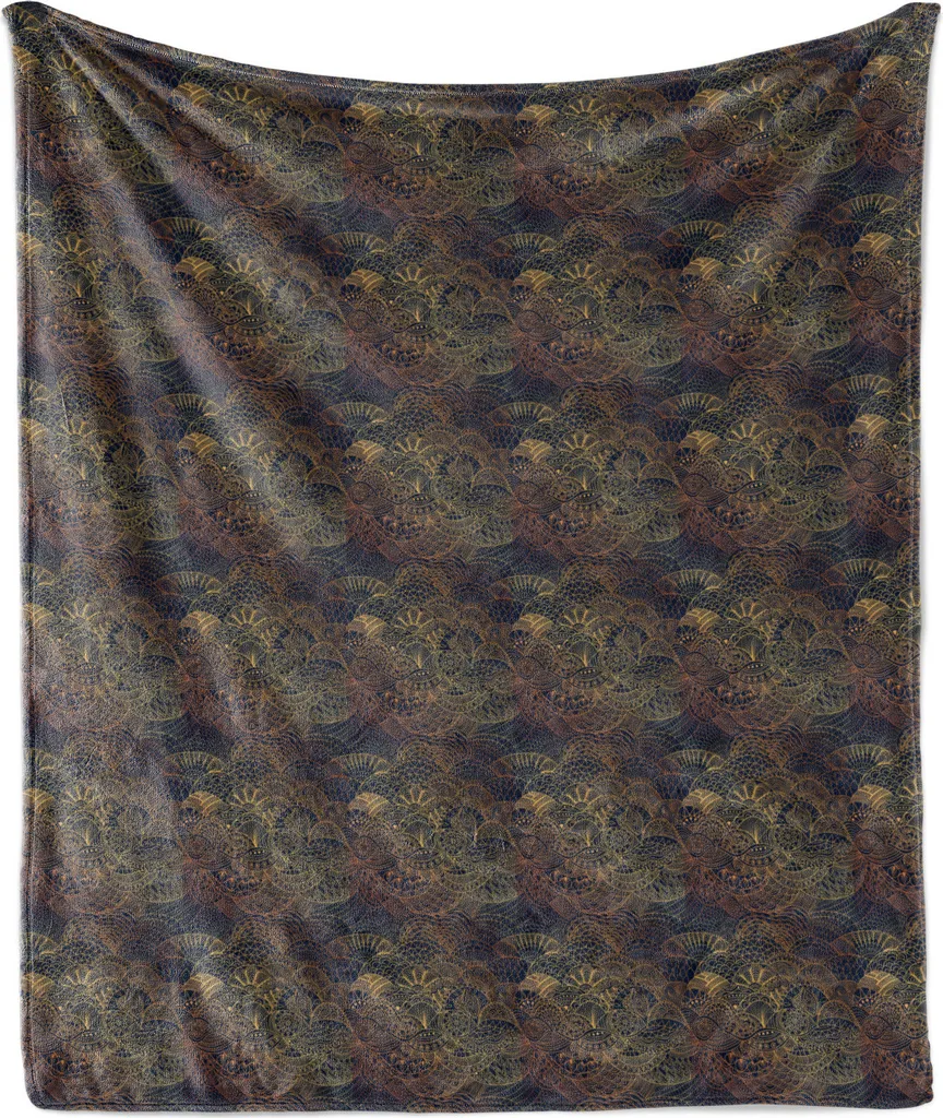 Coperta ABAKUHAUS Etnica in Pile 125x175 cm | Plaid Damascato Morbido