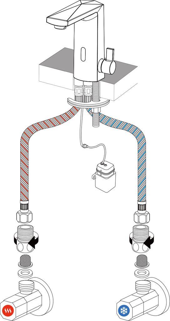 Lonheo Infrarot Sensor Wasserhahn Chrom Bad Automatik Produktbild 7