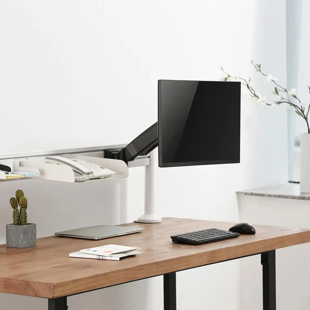 Support moniteur PC pour rail de fixation Slatwall - Bureau ergonomique