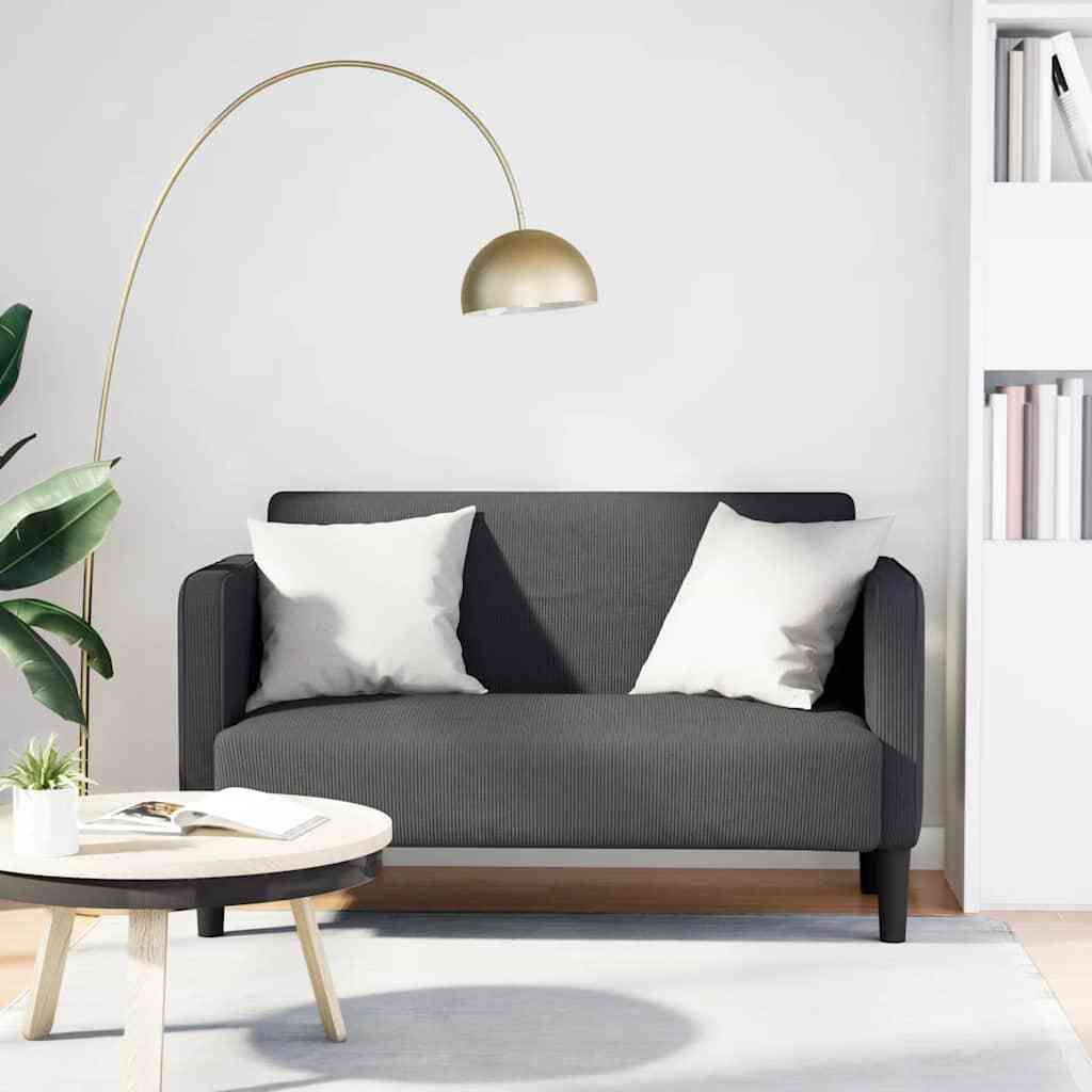 “2026 Moderne“Zweisitzer-Sofa Dunkelgrau 109cm Cordstoff - Klassische Sofas Designermöbel 2138421