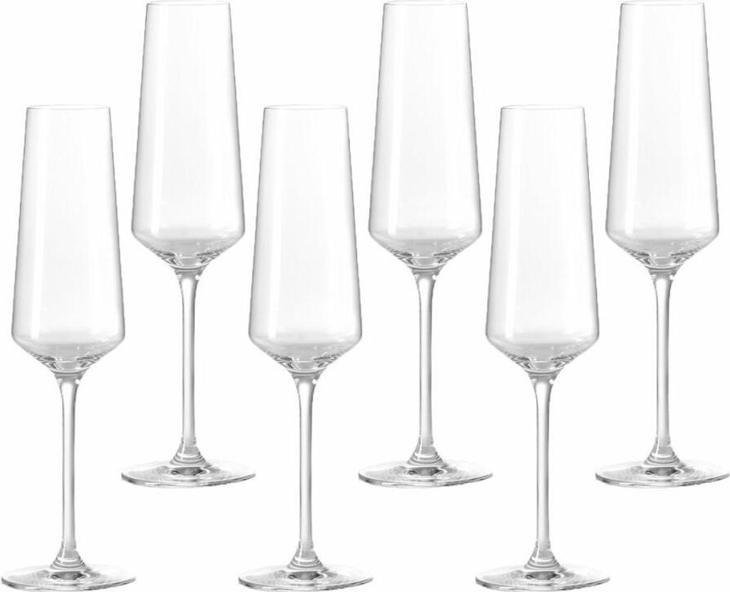 Leonardo Puccini Sektglas 6er Set, Sekt Schaumweinglas, Teqton, Stielglas, Glas, 220 ml, 14788