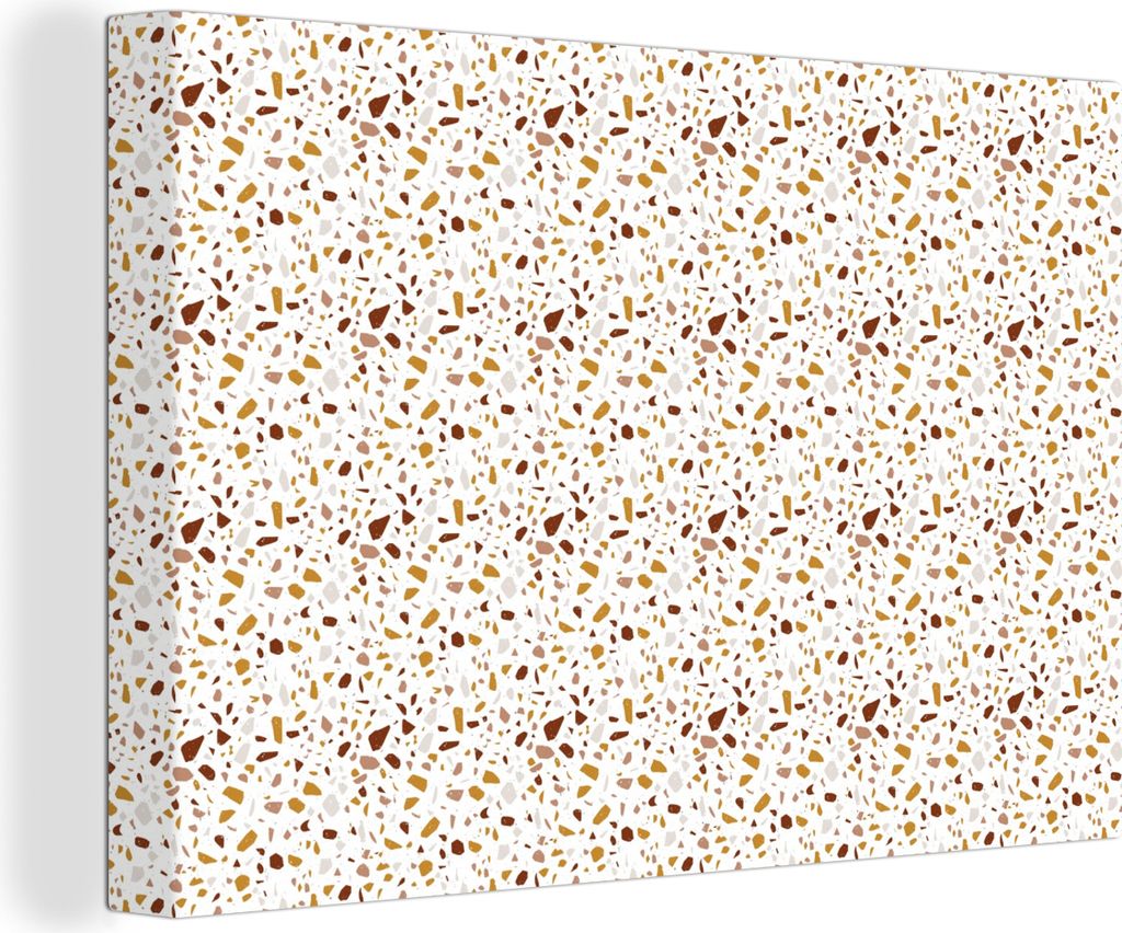 OneMillionCanvasses - Leinwandbilder - 140x90 cm, Terazzo - Textur - Muster, Wandbilder Kunstdruck Wanddekoration - Foto auf Leinwand - Gemälde ...