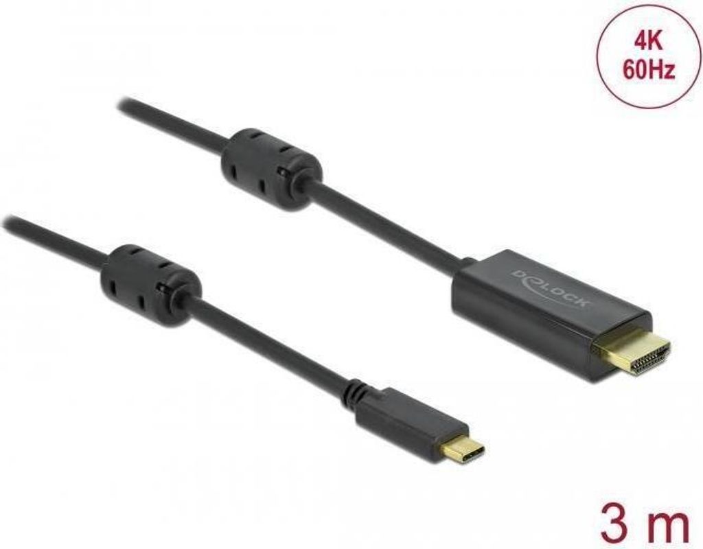 DELOCK USB Typ-C > HDMI Kabel (DP Alt Mode) 4K 60Hz 3m aktiv