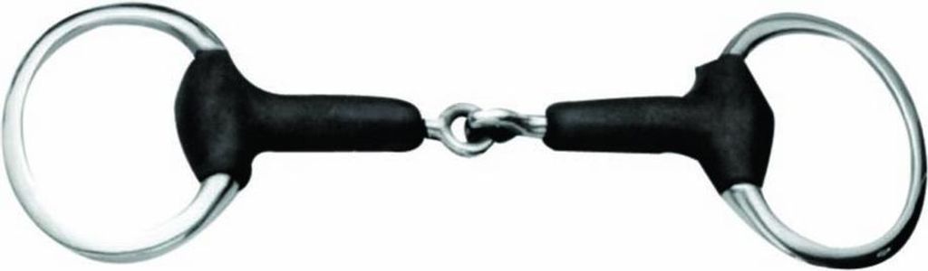 Korsteel Weichgummi einfach gebrochene Olivenkopftrense WB620 (140mm) (Schwarz)