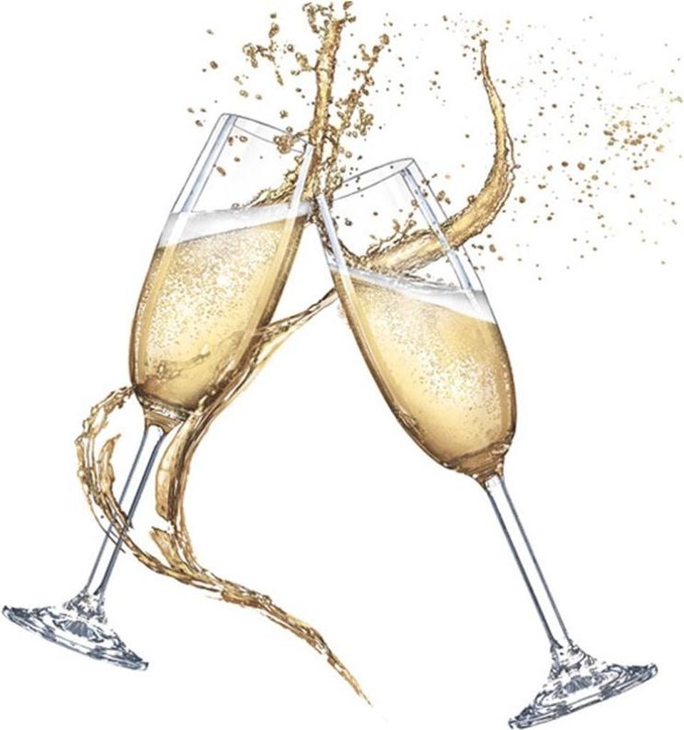 Servietten 33x33 cm - Two Glasses of Champagne