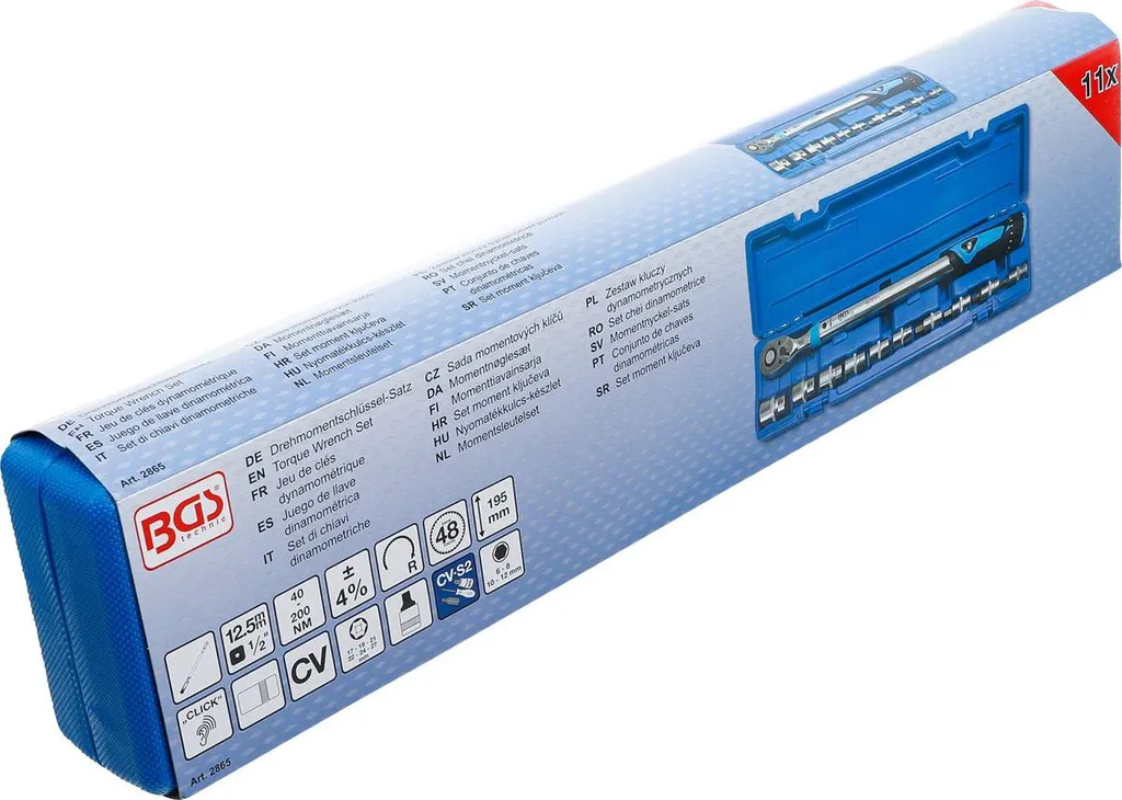 Coffret Clé Dynamométrique Professionnelle 1/2" BGS 40-200 Nm 11 pcs
