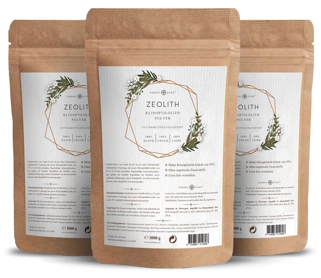 Nordic Pure Zeolith Pulver – 95 % Klinoptilolith, nano-frei Produktbild 