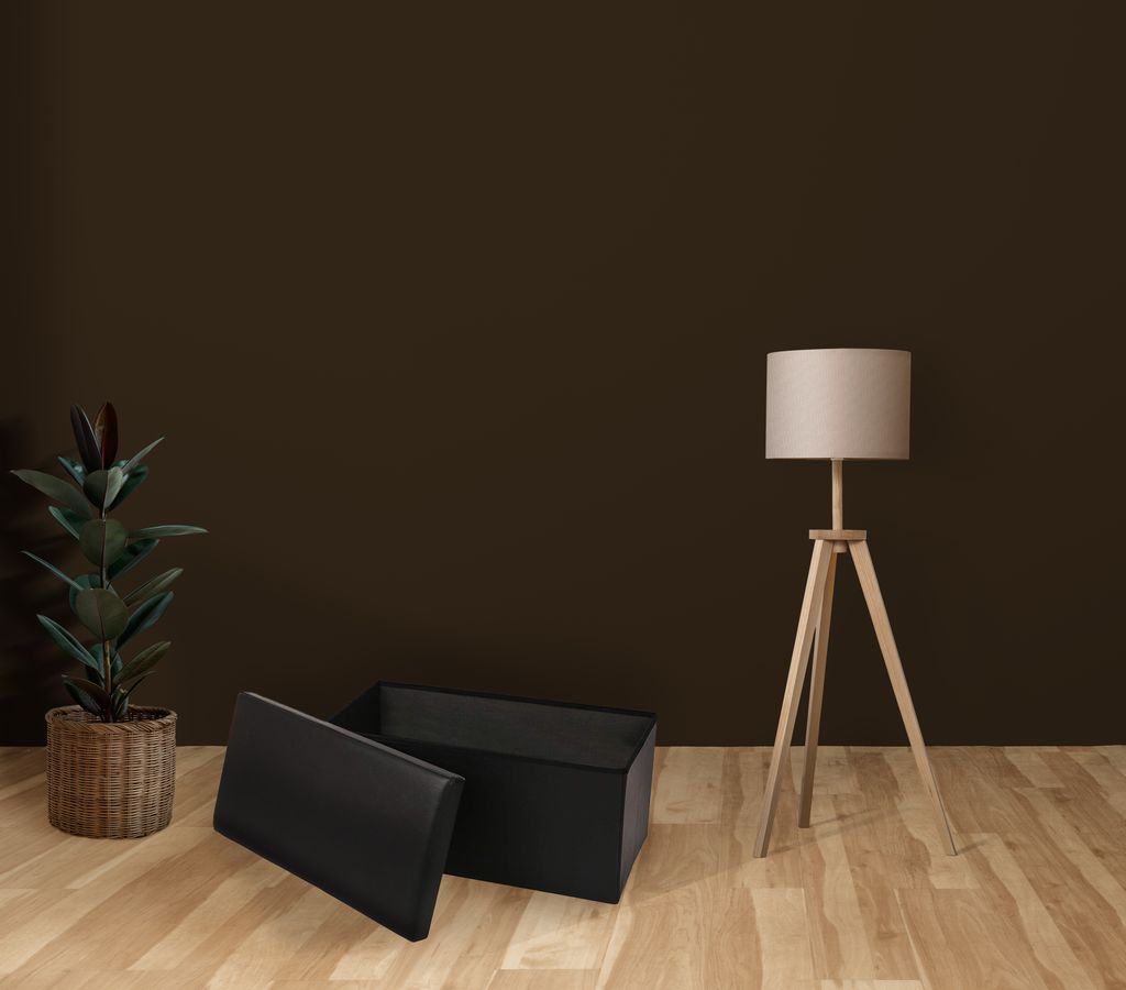 Siège Cube ECHTWERK - Cuir Synthétique Noir - 38x38x38cm - Charge 300kg - Assise Rembourrée