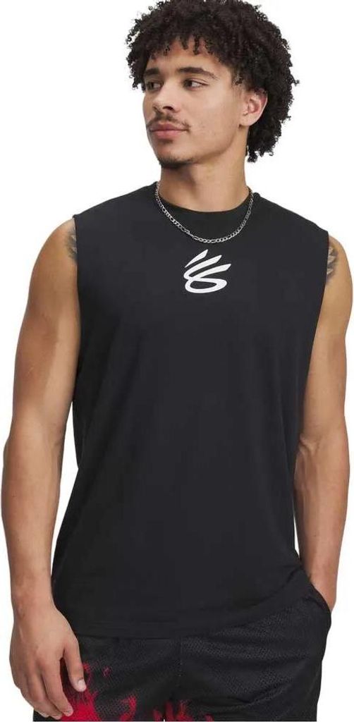 Under Armour Curry ärmelloses T-shirt Schwarz S Mann Schwarz S