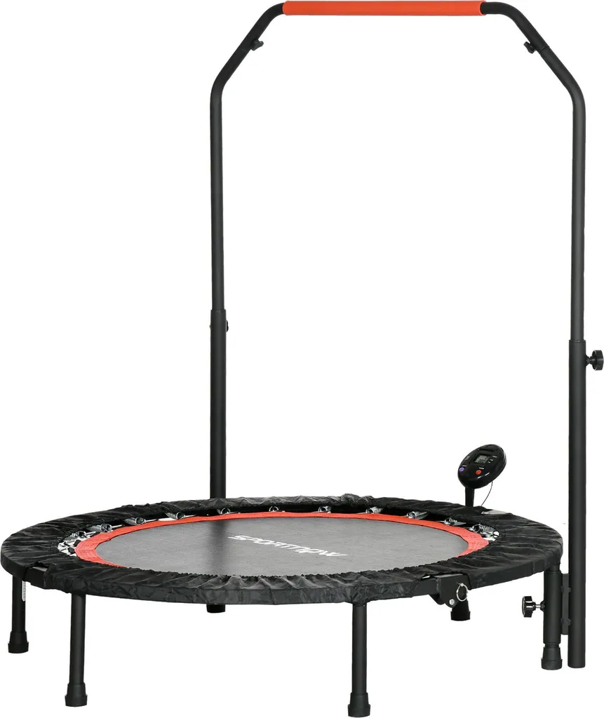 Trampoline fitness anti-choc avec barre de maintien pour sport maison