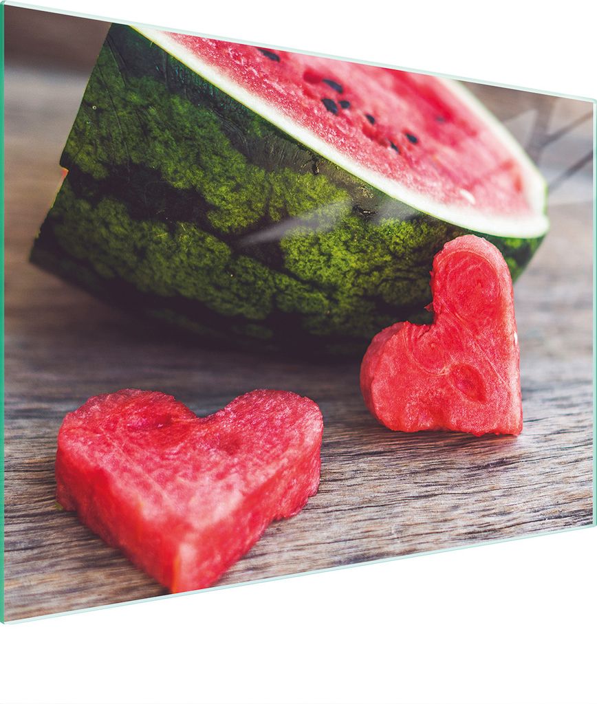 Schneidebrett Herdabdeckplatte Multiglasschneidplatte 30x22 cm Wassermelone Herz