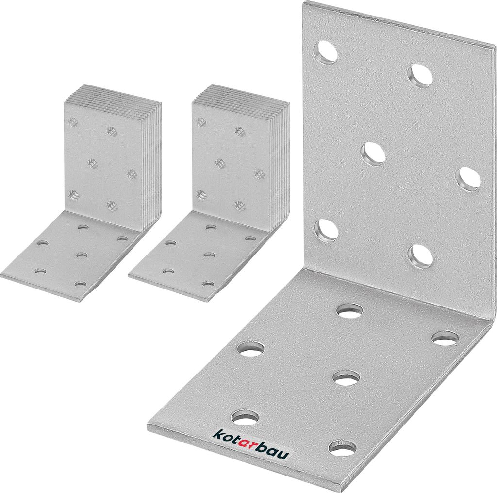 KOTARBAU 25er Set Winkelverbinder 60 x 60 x 40 mm Stahl Bauwinkel Montagelöcher Möbelwinkel Verzinkt Schwerlast Holzverbinder Montagewinkel Stu...