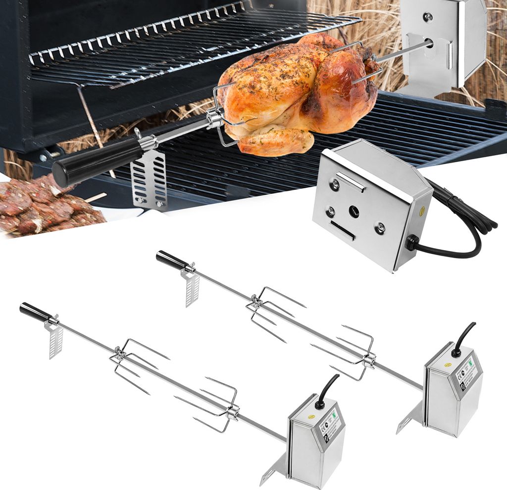 YUENFONG Edelstahl Drehspieß, Hochwertiger Grillspieß Set Produktbild 1