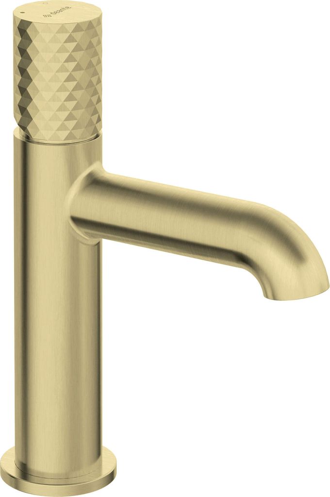 Deante SILIA HEXA Waschtischarmatur – Drehgriff-Steuerung – Gold Gebürstet – Designer-Armatur – Messing