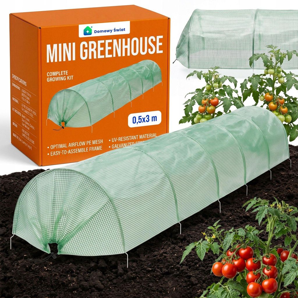 TUNEL FOLIOWY OGRODOWY MINI SZKLARNIA DO UPRAW 300 x 45 x Zdjęcie produktu 