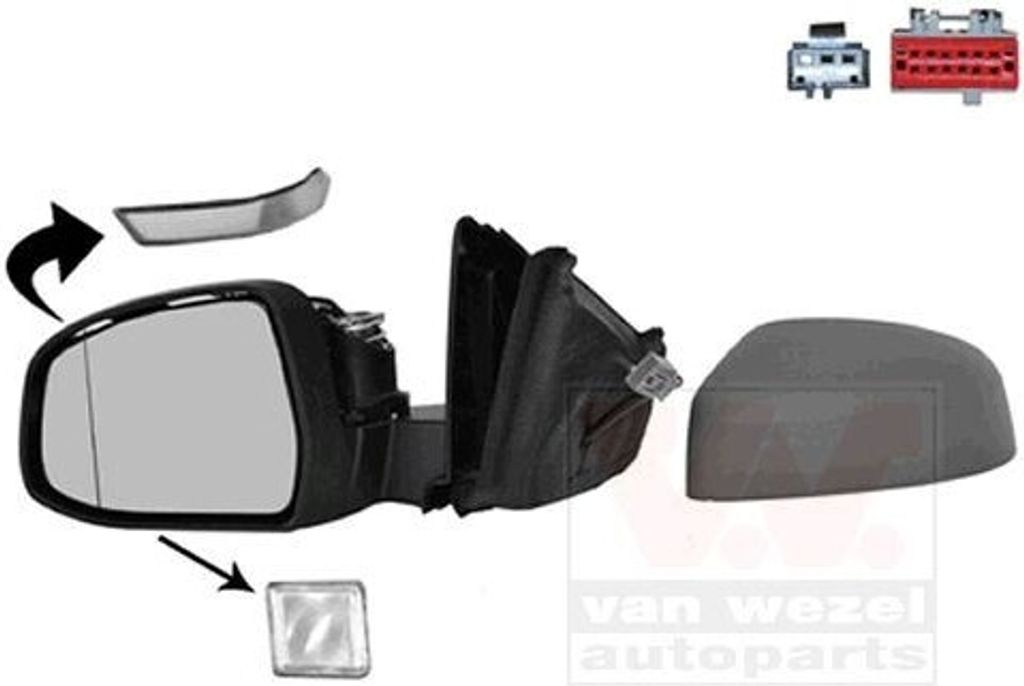 VAN WEZEL 1882825 - OE 1703615 Außenspiegel, links für Mondeo IV