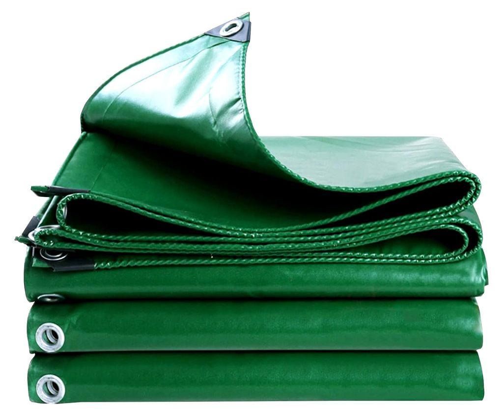 Plane 2 m x 3 m, wasserdicht, strapazierfähig, 450 g/m², grüne PVC-Plane, Abdeckfolie, 100% wasserdicht und reißfest, schützendes Überdachung...