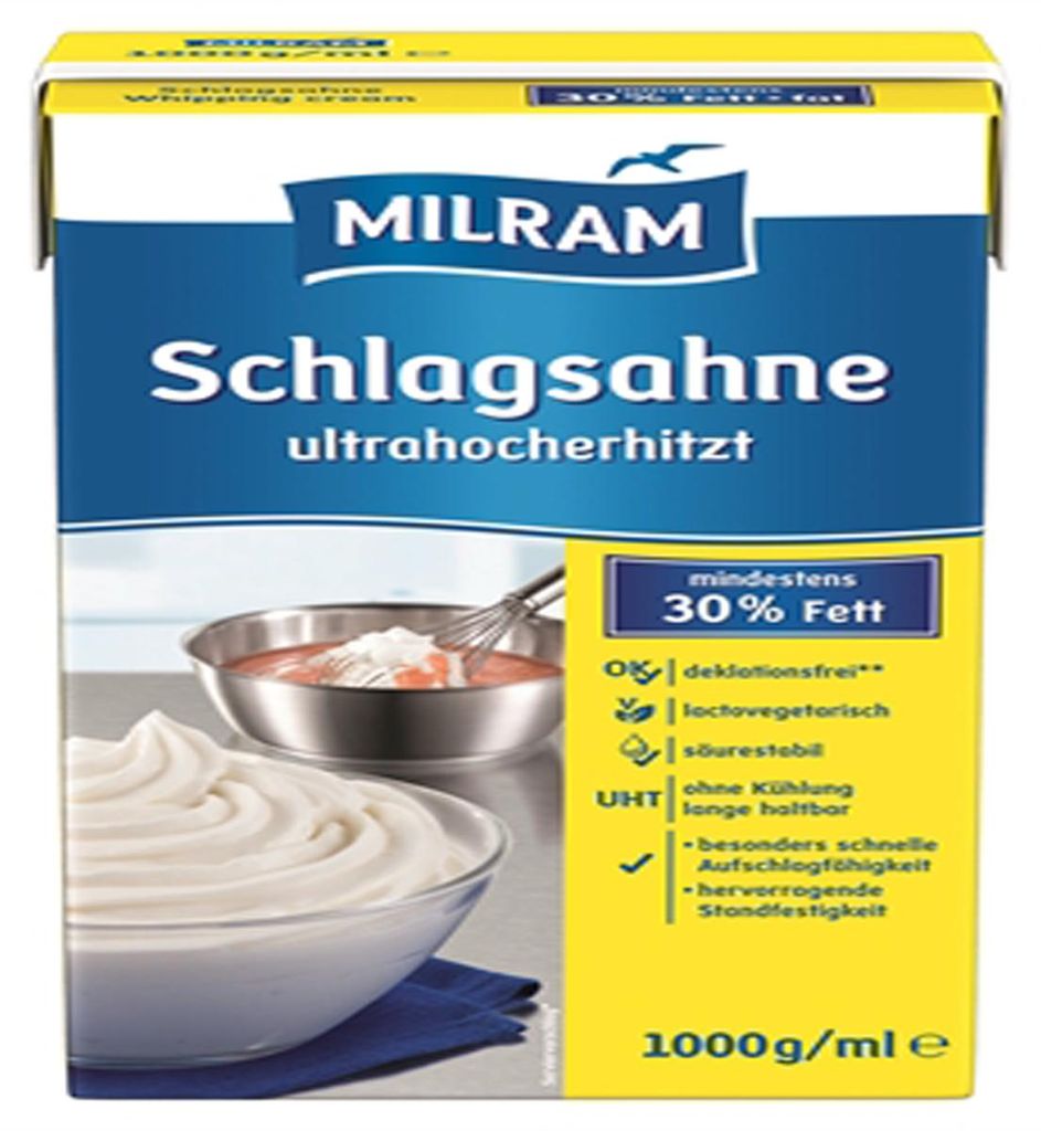MILRAM Haltbare Schlagsahne ultrahocherhitz Faltschachtel Produktbild 