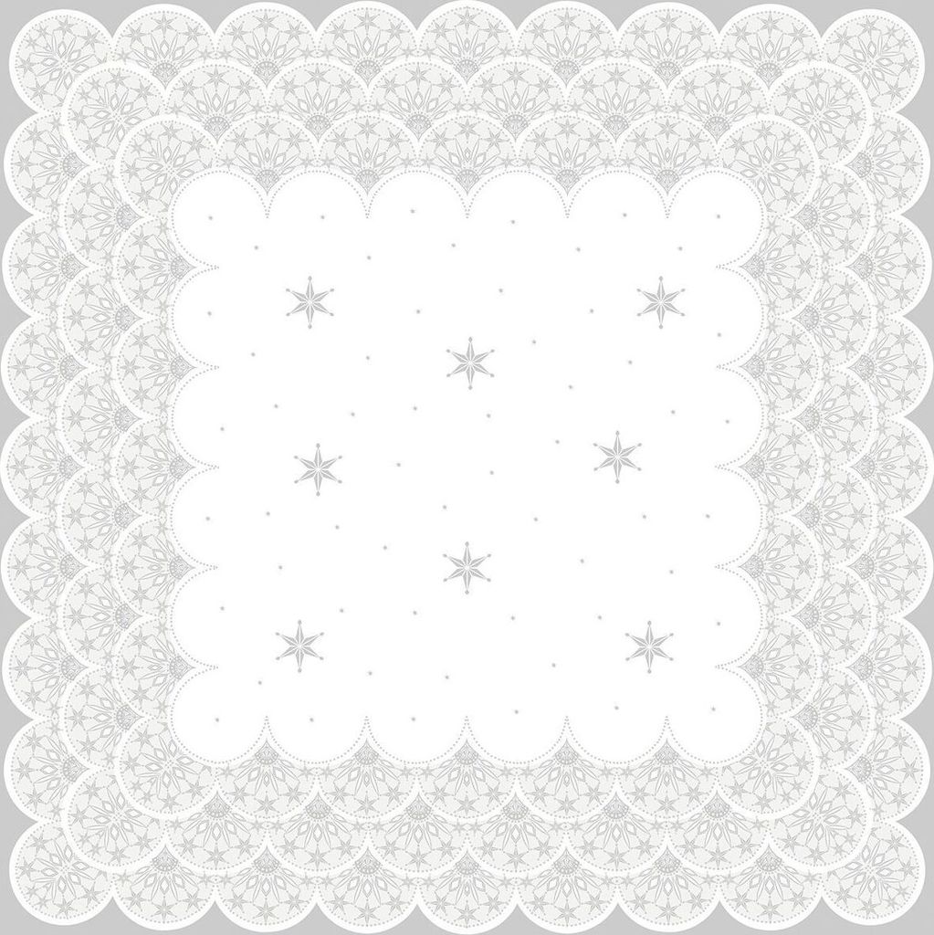 Airlaid Tischdecke Saphira in Grau-Silber, 80 x 80 cm, 20 Stück - Mank - Mitteldecke Weihnachten Weihnachtssterne