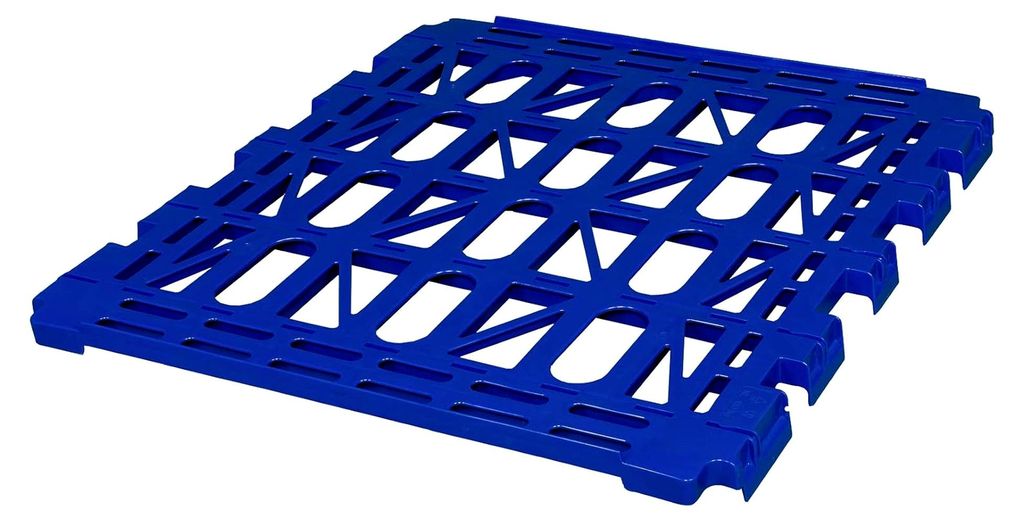 Dunkelblauer Kunststoff-Zwischenboden für 4-seitige Rollbehälter