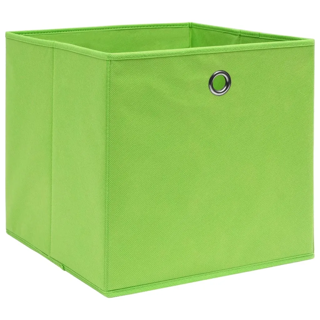 Solution Gain de Place : Lot 10 Boîtes Rangement Pliables Vertes 28x28x28