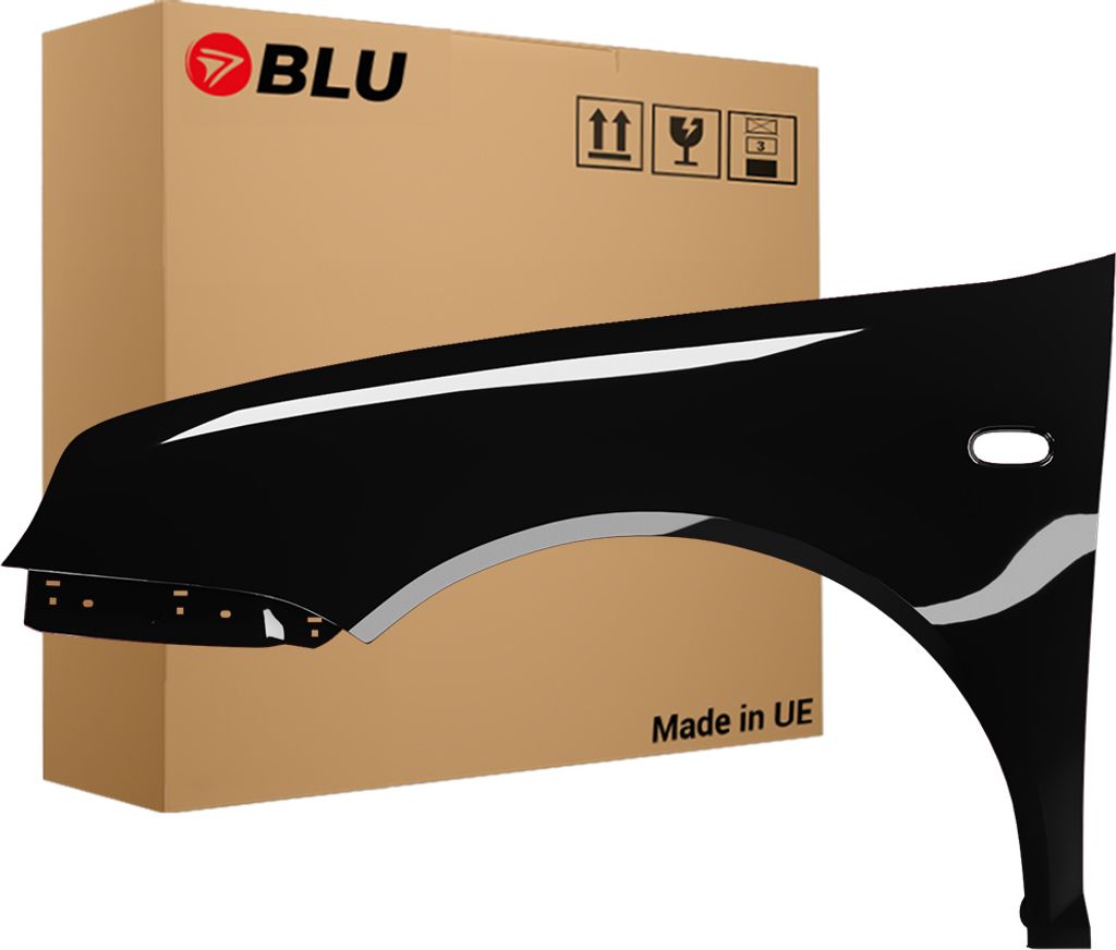 BLU Kotflügel Passend für VW Volkswagen Golf IV 4 L041 LO41 Links Schwarz Schwarz | 1997-2006 | Vorderseite Vorne | Lackiert | Einbaufertig