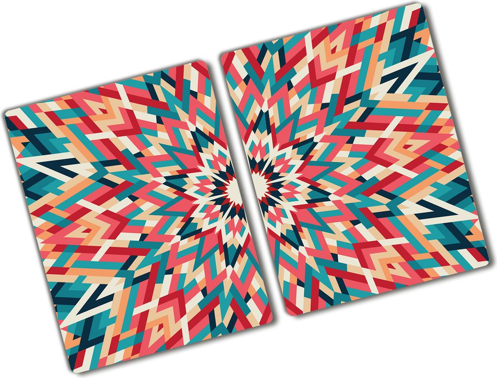 Tulup Glas Herdabdeckplatte - 2x40x52 cm - Glaskeramikkochfeld-Abdeckung Spritzschutz Glasabdeckplatte Kochplattenabdeckung und Schneidebrett - Zwe...