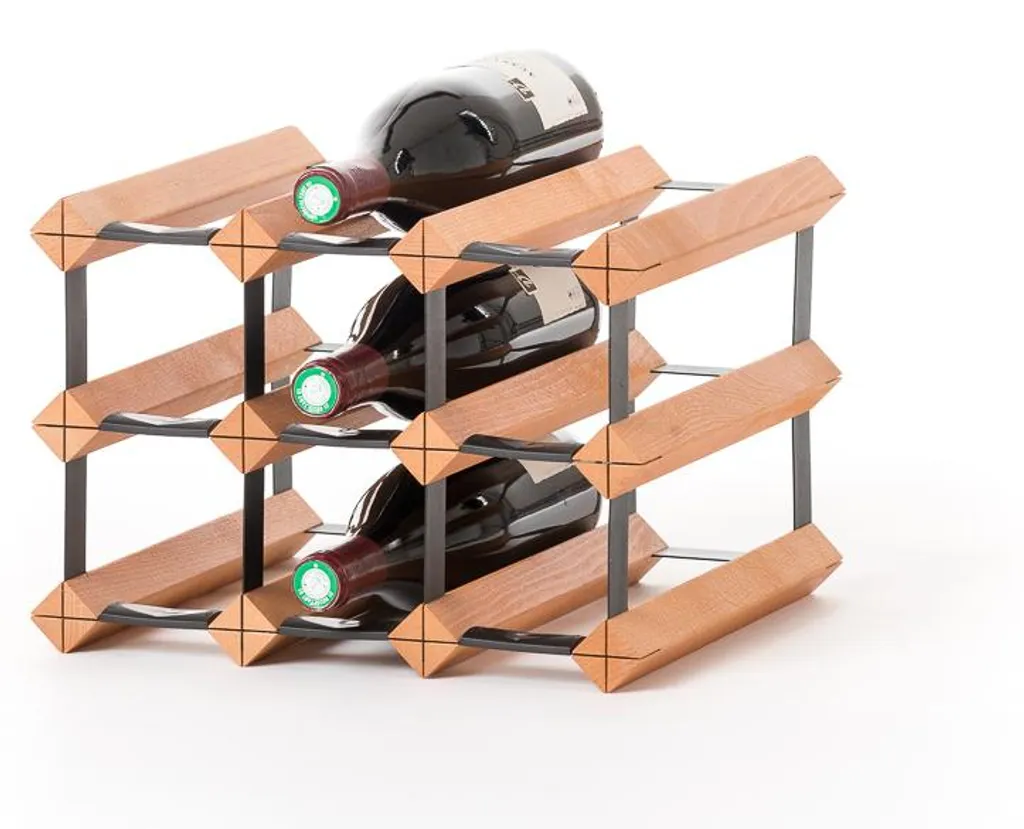 Rangement Vin Compact Raxi 9 Bouteilles en Bois pour Cuisine et Cave