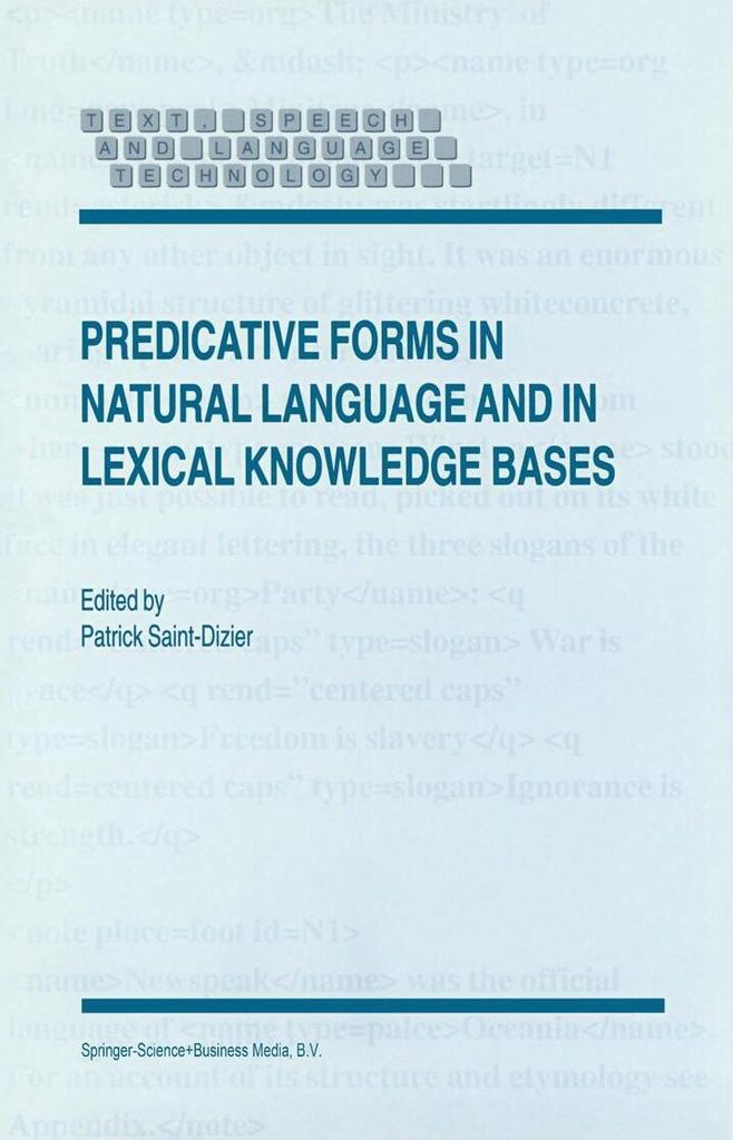 Predicative Forms in Natural Language and in Lexical Knowledge Bases