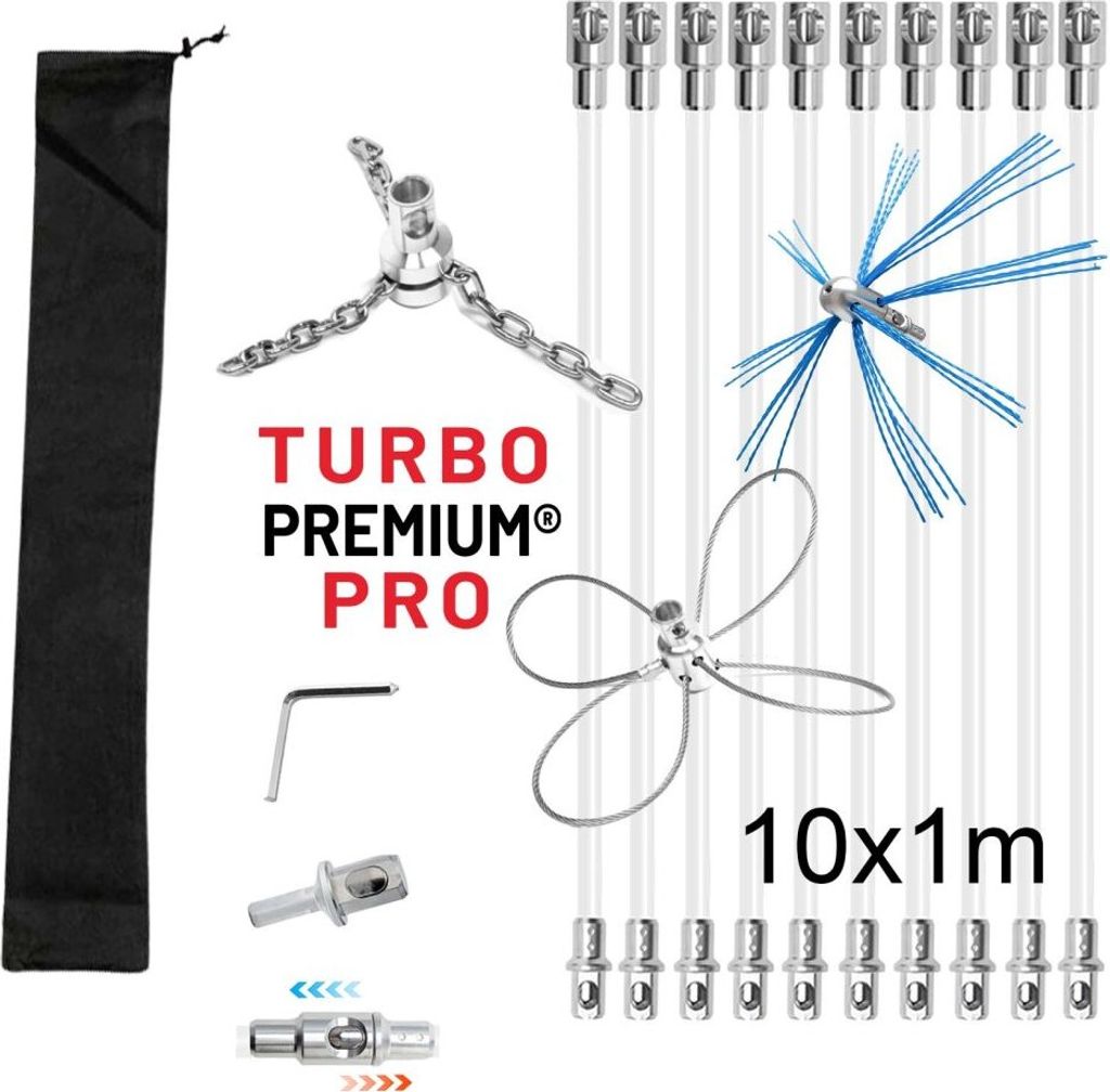 Szczotka obrotowa do czyszczenia kominów Komplet TURBO Zdjęcie produktu 