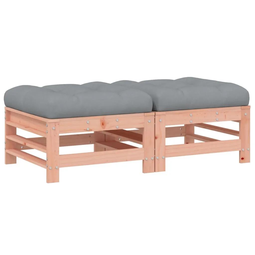 Set 2 Sgabelli Esterno in Legno Massiccio Douglas con Cuscini