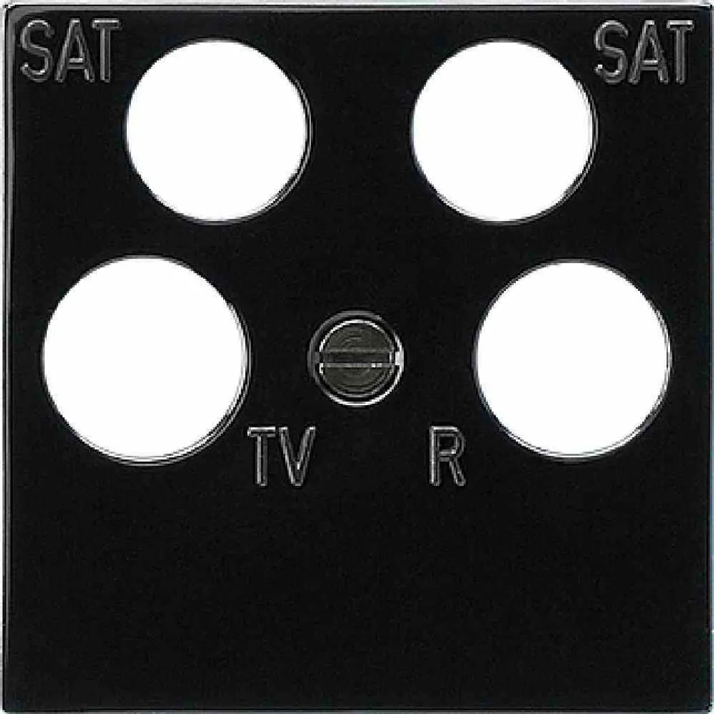 Plaque Centrale 4 Trous Sat Système 55 Noir Mat Gira Finition Durable