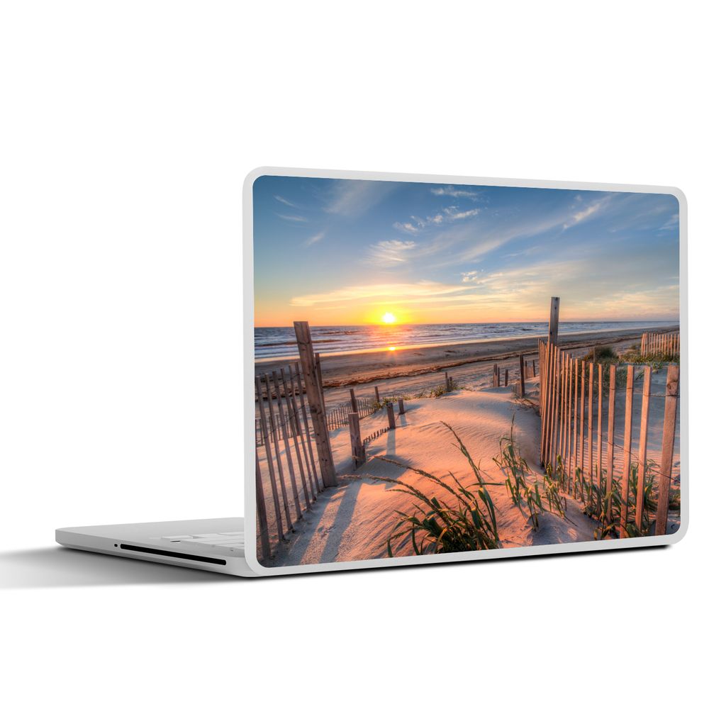 MuchoWow Laptop Aufkleber Sticker Cover Strand - Meer - Düne - Sonnenuntergang - Landschaft 36.5x27.5 cm - Laptop-Sticker
