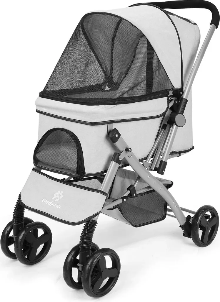 Chariot de transport pour chiens gris 36 kg - Idéal pour longues balades