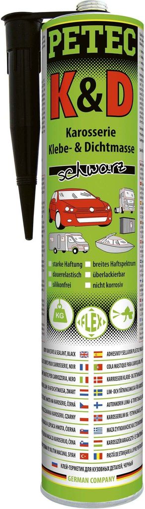 Petec K&D Klebemasse Dichtmasse Karosserie Kleber schwarz Produktbild 