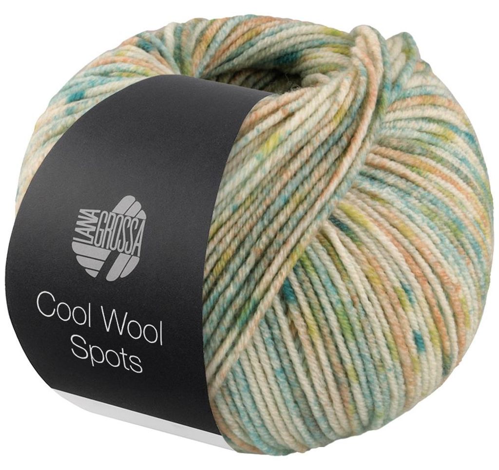 Lana Grossa - Cool Wool Spots 5001 creme camel senf türkis Produktbild 