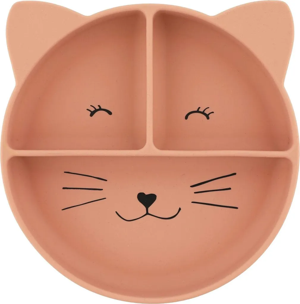 Assiette Silicone Ventouse Madame Chat Trixie : Antidérapante et Sans BPA