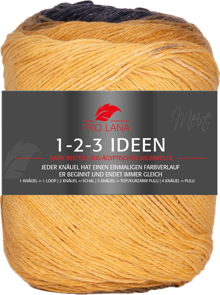 Pro Lana 1-2-3 IDEEN 100 g Sommergarn mit einzigartigem Farbverlauf Farbe 022 - gelb/blau