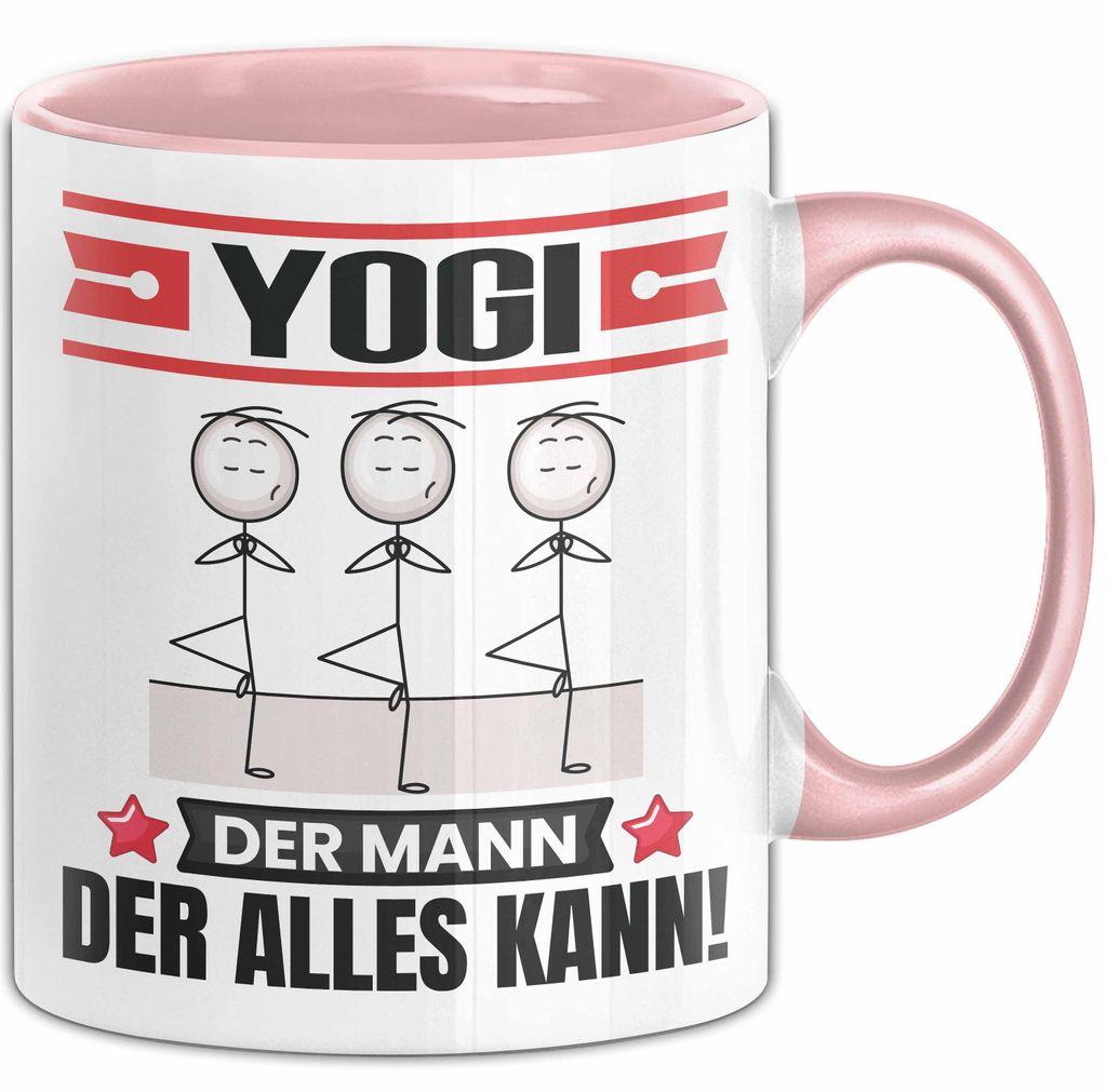 Yogi Tasse Geschenk für Yogi Der Mann Der Alles Kann Geschenkidee zum Geburtstag (Rosa)