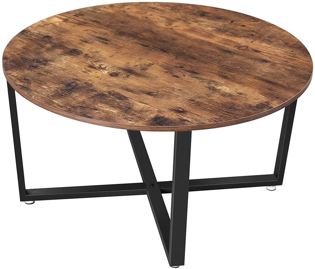 Runder Couchtisch 88 x 47 cm Rustikal Braun