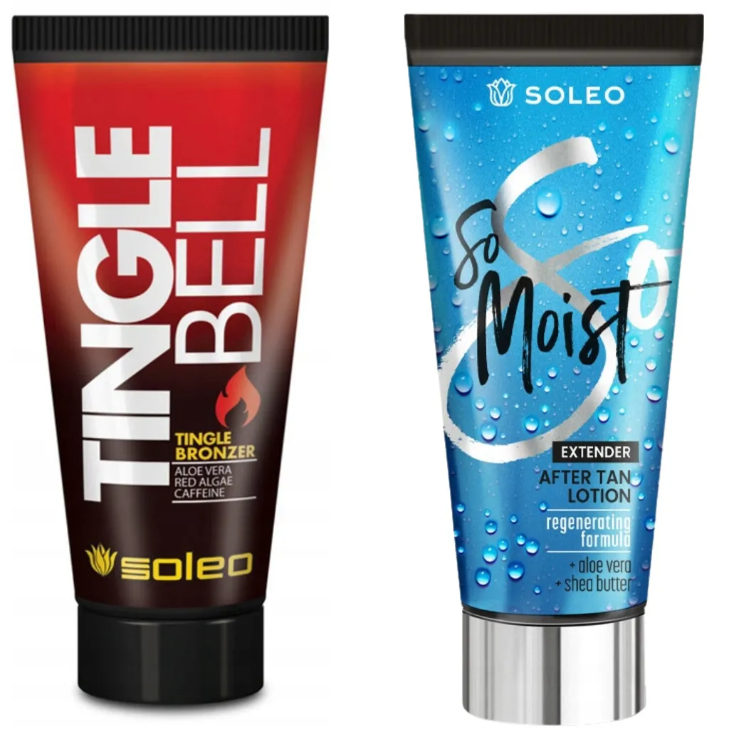Set Soleo Tingle Bell abbronzante con effetto tintinnante e So Moist balsamo idratante con aloe vera e burro di karitè