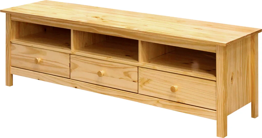 Meuble TV TORINO Design Moderne en Chêne Massif avec Rangement 160cm