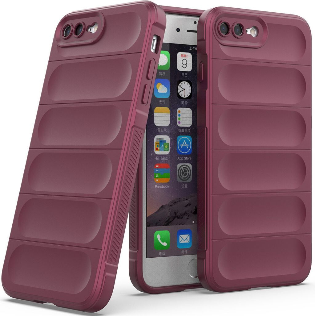 iPhone 8 Plus Hülle, Weich TPU Silikon Stossfest Anti-rutsch Schutzhülle für iPhone 8 Plus/ 7 Plus bordeaux