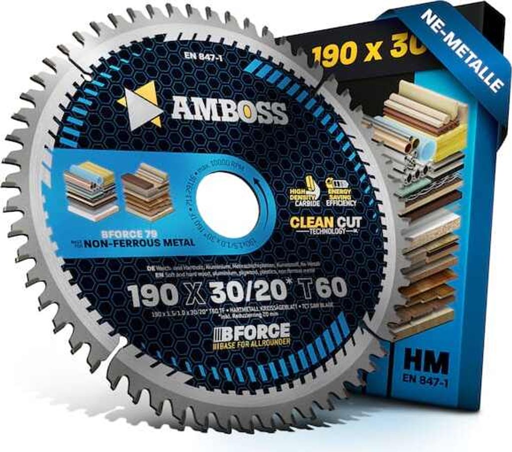 Lama per sega circolare HM - 190 x 1,5/1,0 x 30  Z60 TF Immagine del prodotto 